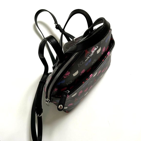 NWT $200 Karl Lagerfeld Paris Maybelle Backpack – Eiffel Tower Cat Glasses Print main image 11